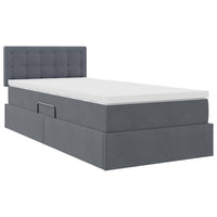 Letto con Contenitore Grigio scuro 90 x 200 cm Velluto 3370852