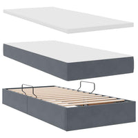 Letto con Contenitore Grigio scuro 90 x 200 cm Velluto 3370852