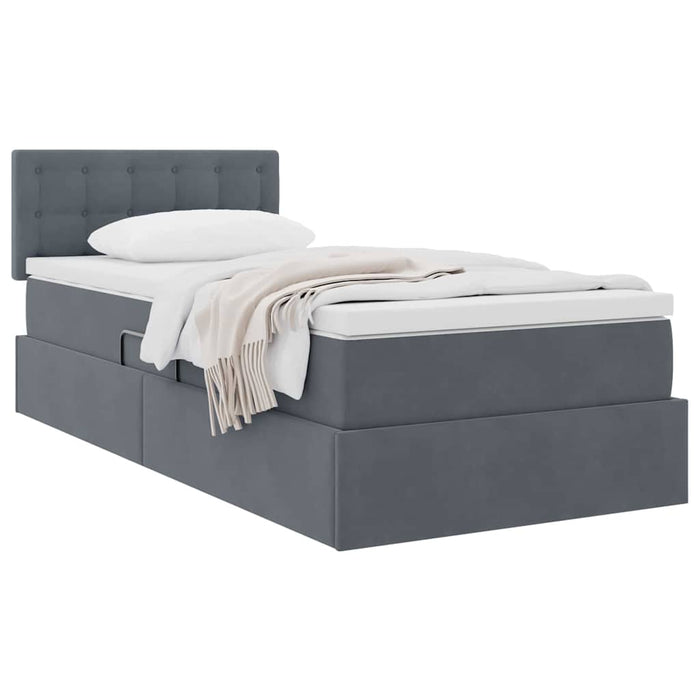 Letto con Contenitore Grigio scuro 90 x 200 cm Velluto 3370852