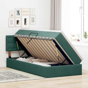 Letto con Contenitore Verde Scuro 90 x 200 cm Velluto 3370854