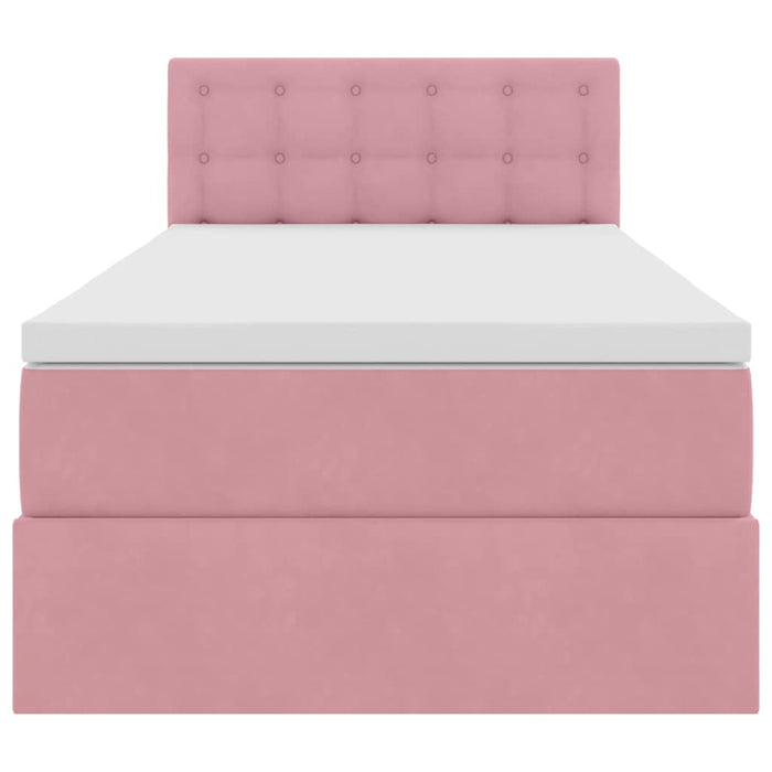 Letto con Contenitore con materasso Rosa 90 x 200 cm Velluto 3370856