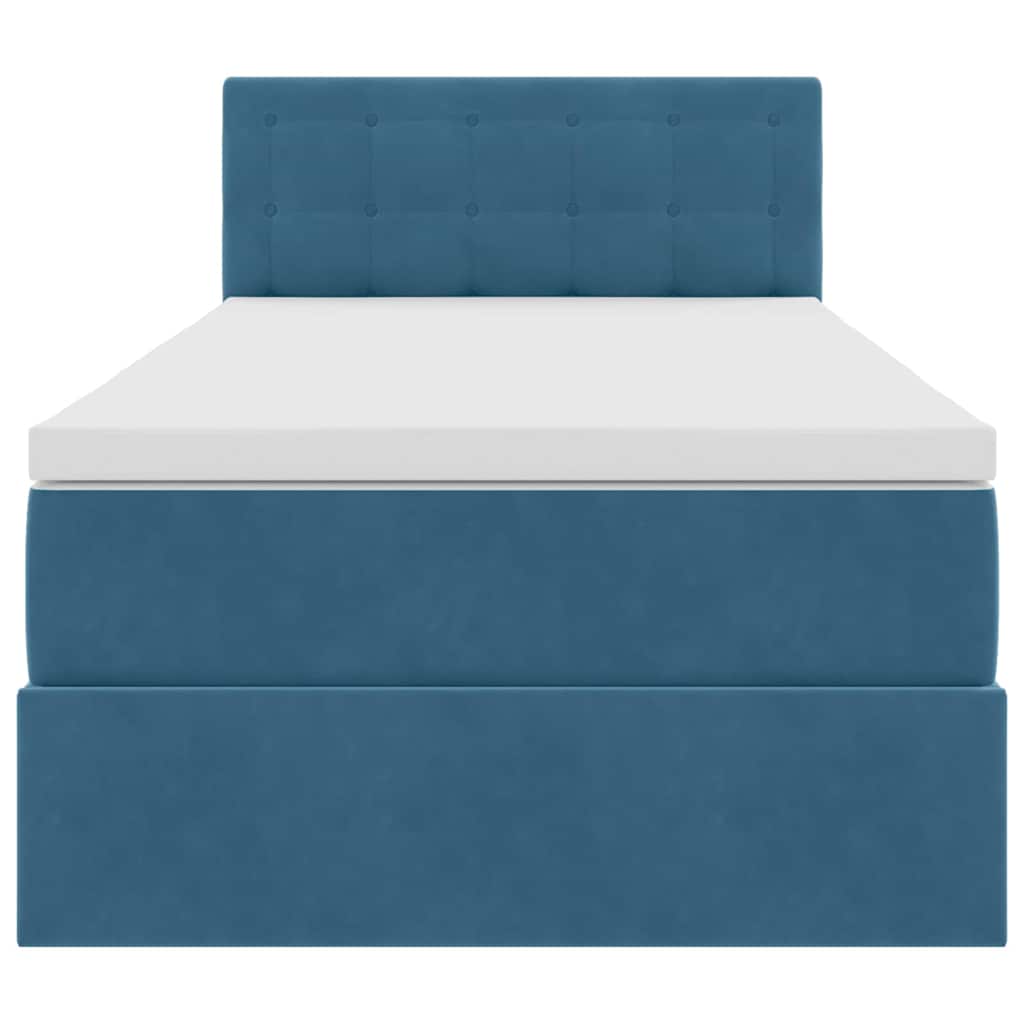 Letto con Contenitore Blu Scuro 100 x 200 cm Velluto 3370861