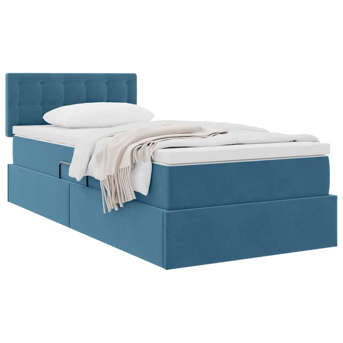 Letto con Contenitore Blu Scuro 100 x 200 cm Velluto 3370861