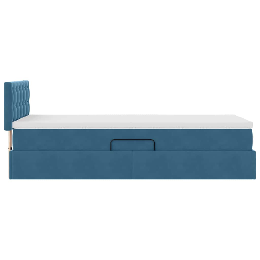 Letto con Contenitore Blu Scuro 100 x 200 cm Velluto 3370861