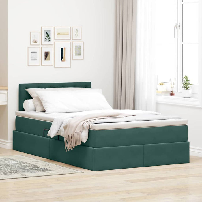 Letto con Contenitore Verde Scuro 120 x 200 cm Velluto 3370872