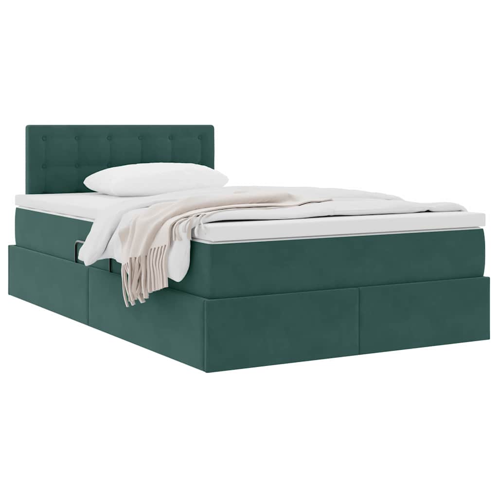Letto con Contenitore Verde Scuro 120 x 200 cm Velluto 3370872