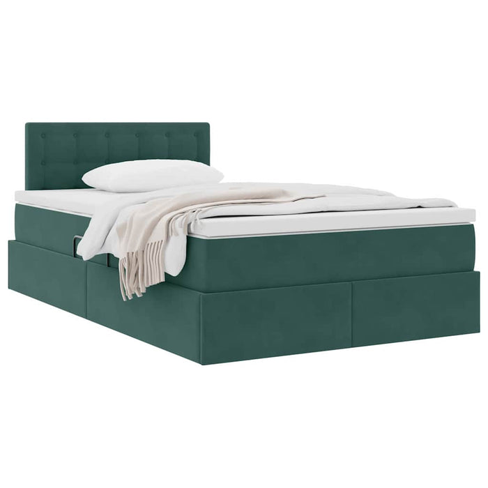 Letto con Contenitore Verde Scuro 120 x 200 cm Velluto 3370872