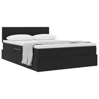 Letto con Contenitore con materasso Nero 140 x 190 cm Velluto 3370877