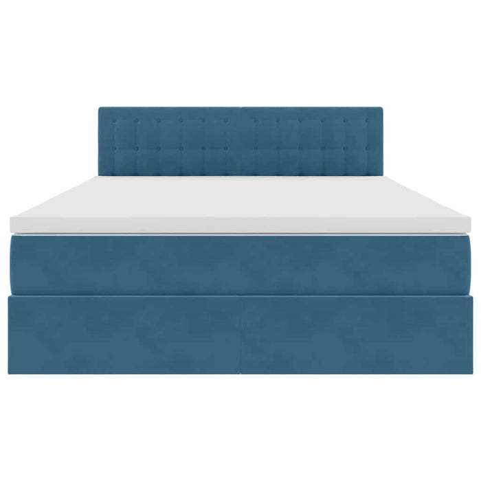 Letto con Contenitore Blu Scuro 140 x 190 cm Velluto 3370879