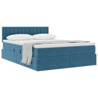 Letto con Contenitore Blu Scuro 140 x 190 cm Velluto 3370879