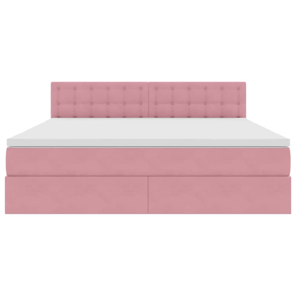 Letto con Contenitore con materasso Rosa 180 x 200 cm Velluto 3370898