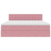 Letto con Contenitore con materasso Rosa 180 x 200 cm Velluto 3370898
