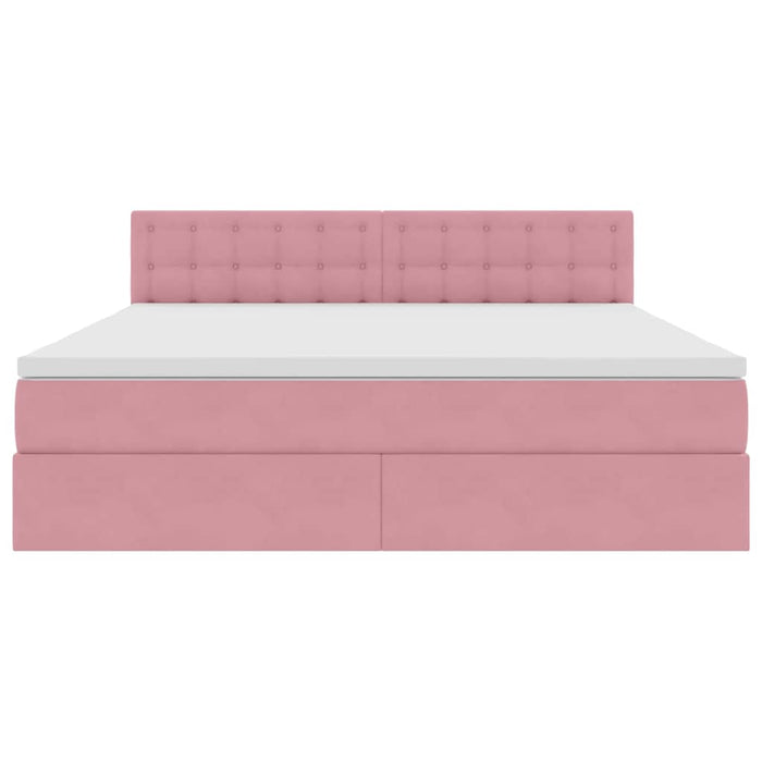 Letto con Contenitore con materasso Rosa 180 x 200 cm Velluto 3370898