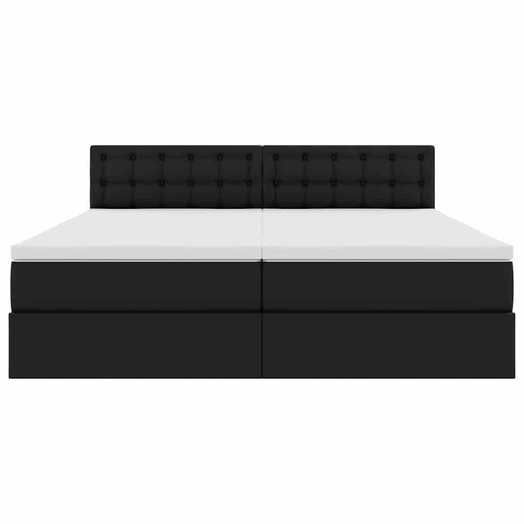 Letto con Contenitore Nero 200 x 200 cm Pelle Sintetica 3370909