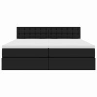 Letto con Contenitore Nero 200 x 200 cm Pelle Sintetica 3370909