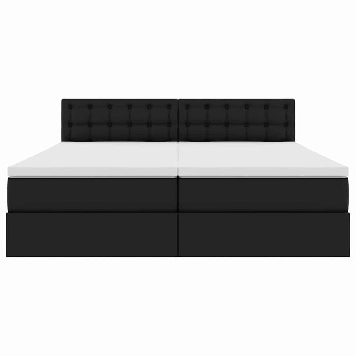 Letto con Contenitore Nero 200 x 200 cm Pelle Sintetica 3370909