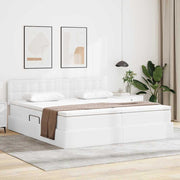 Letto con Contenitore Bianco Puro 200 x 200 cm Pelle Sintetica 3370910