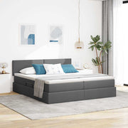Letto con Contenitore Grigio scuro 180 x 200 cm Pelle Sintetica 3370914