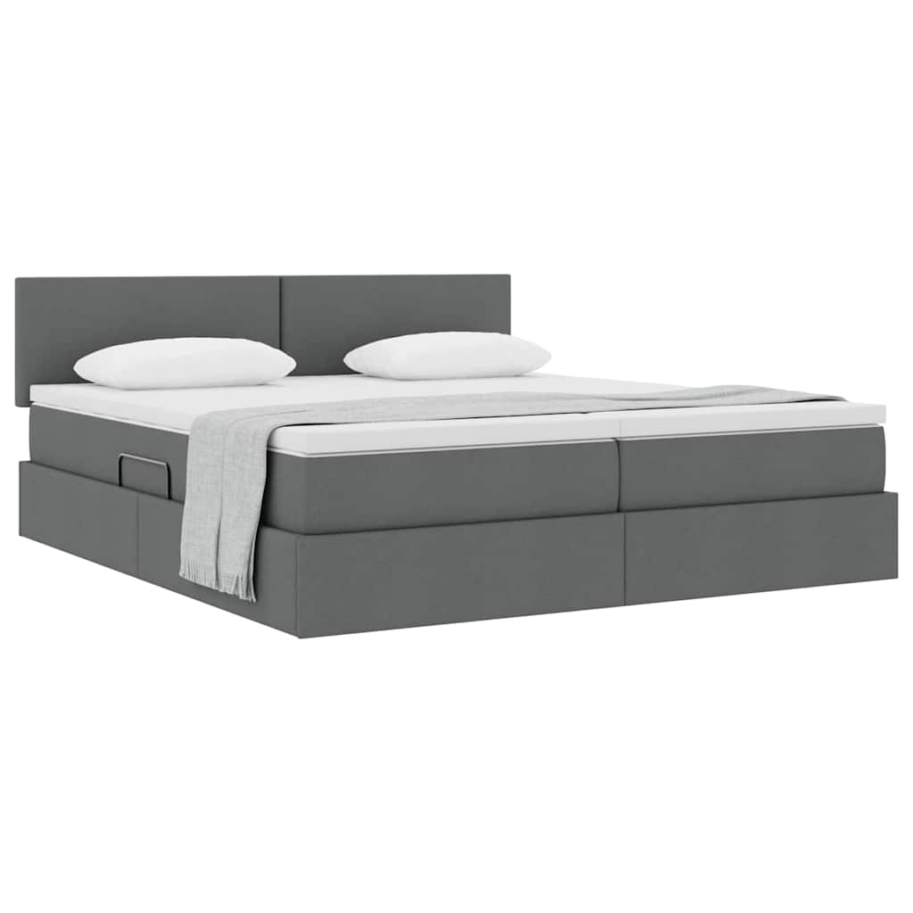 Letto con Contenitore Grigio scuro 180 x 200 cm Pelle Sintetica 3370914