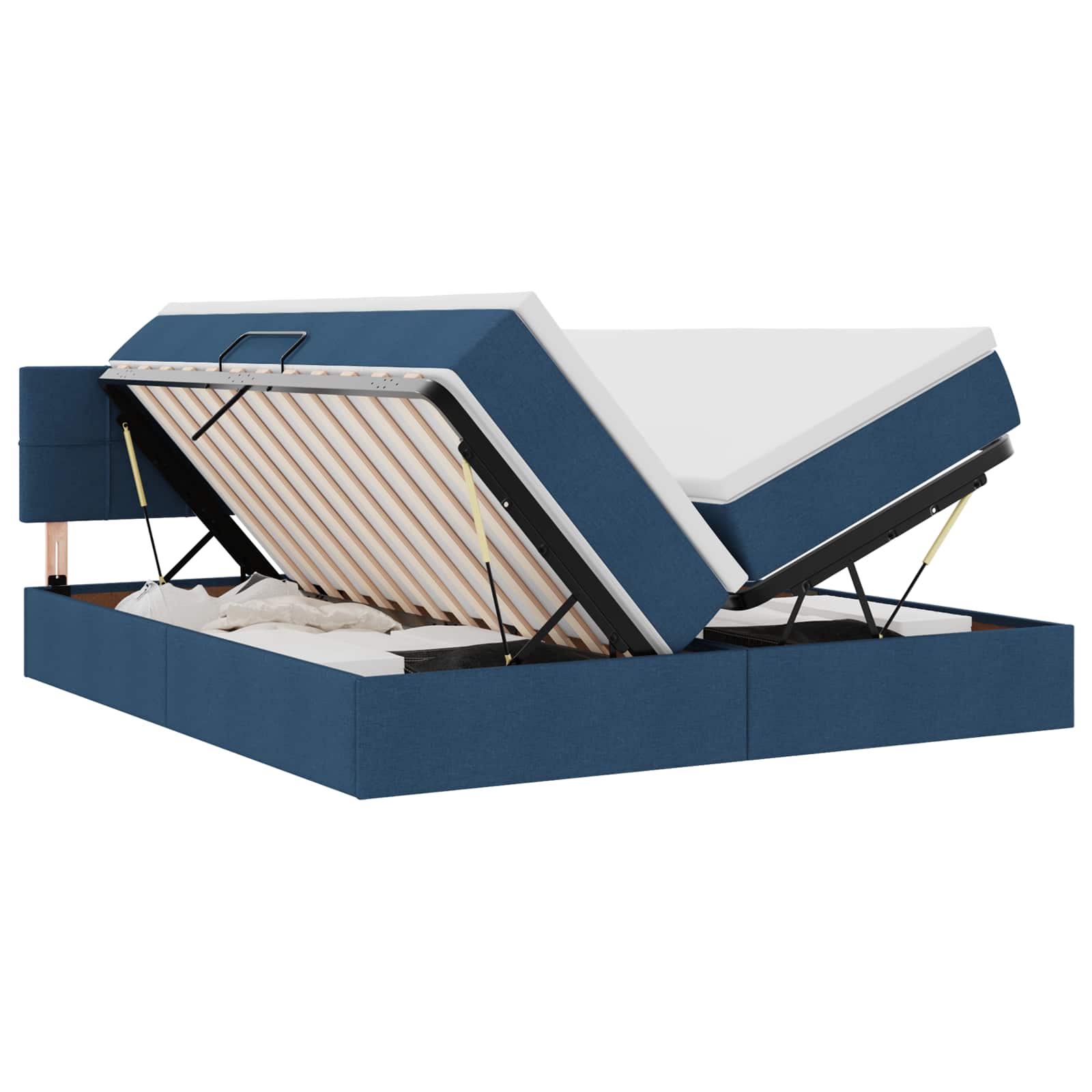 Letto con Contenitore Blu 200 x 200 cm Pelle Sintetica 3370936
