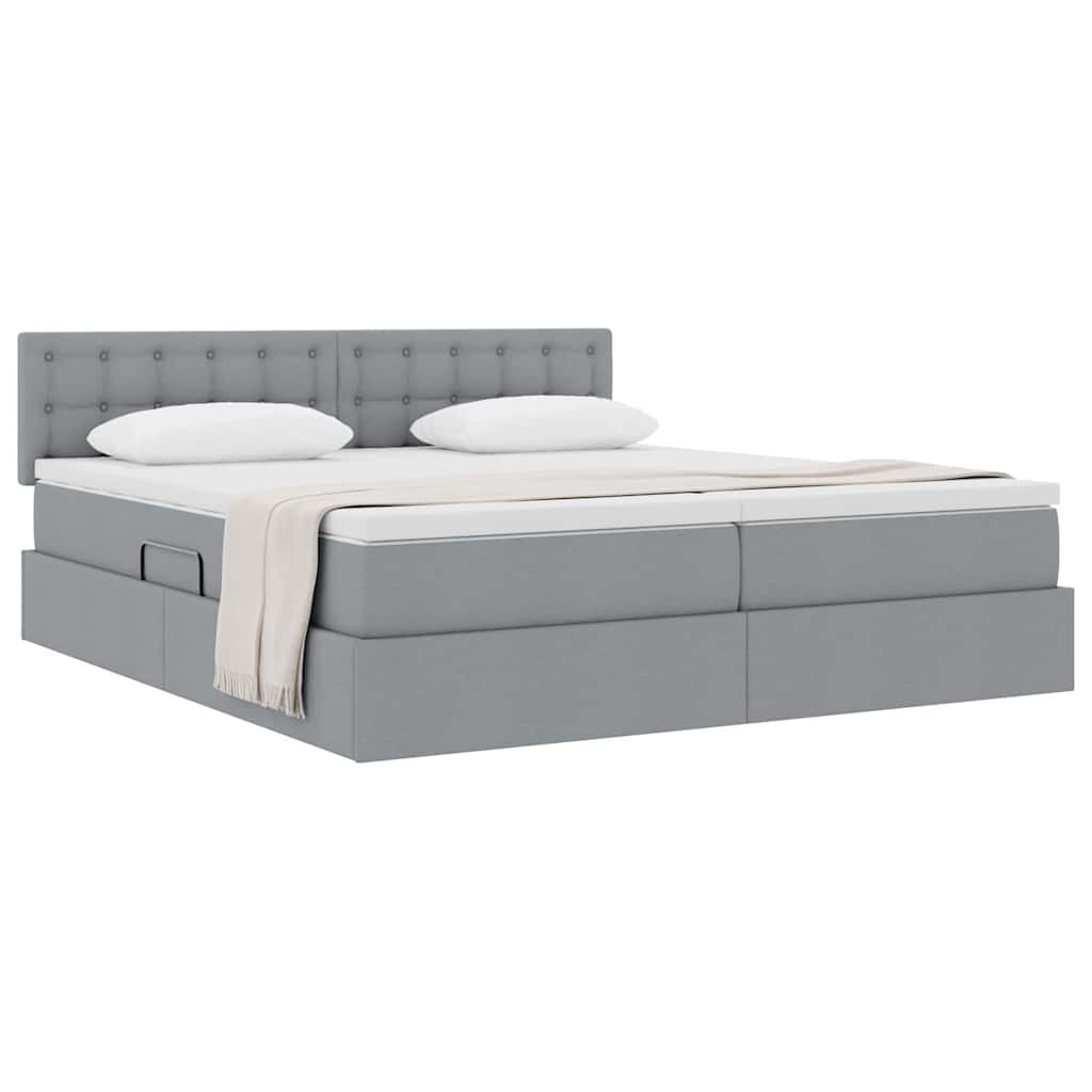 Letto con Contenitore con materasso Grigio chiaro 180 x 200 cm 3370949