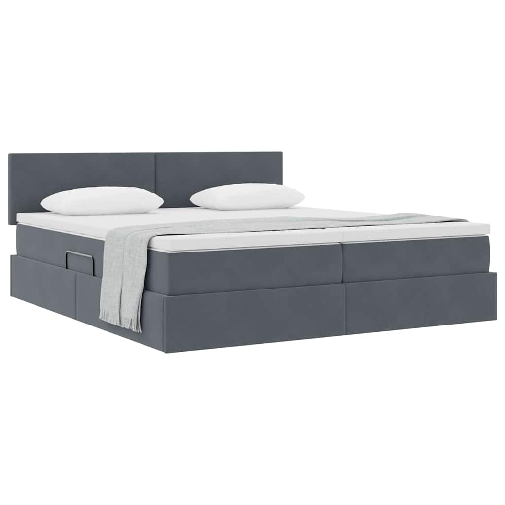 Letto con Contenitore con materasso Grigio scuro 90 x 200 cm 3370962