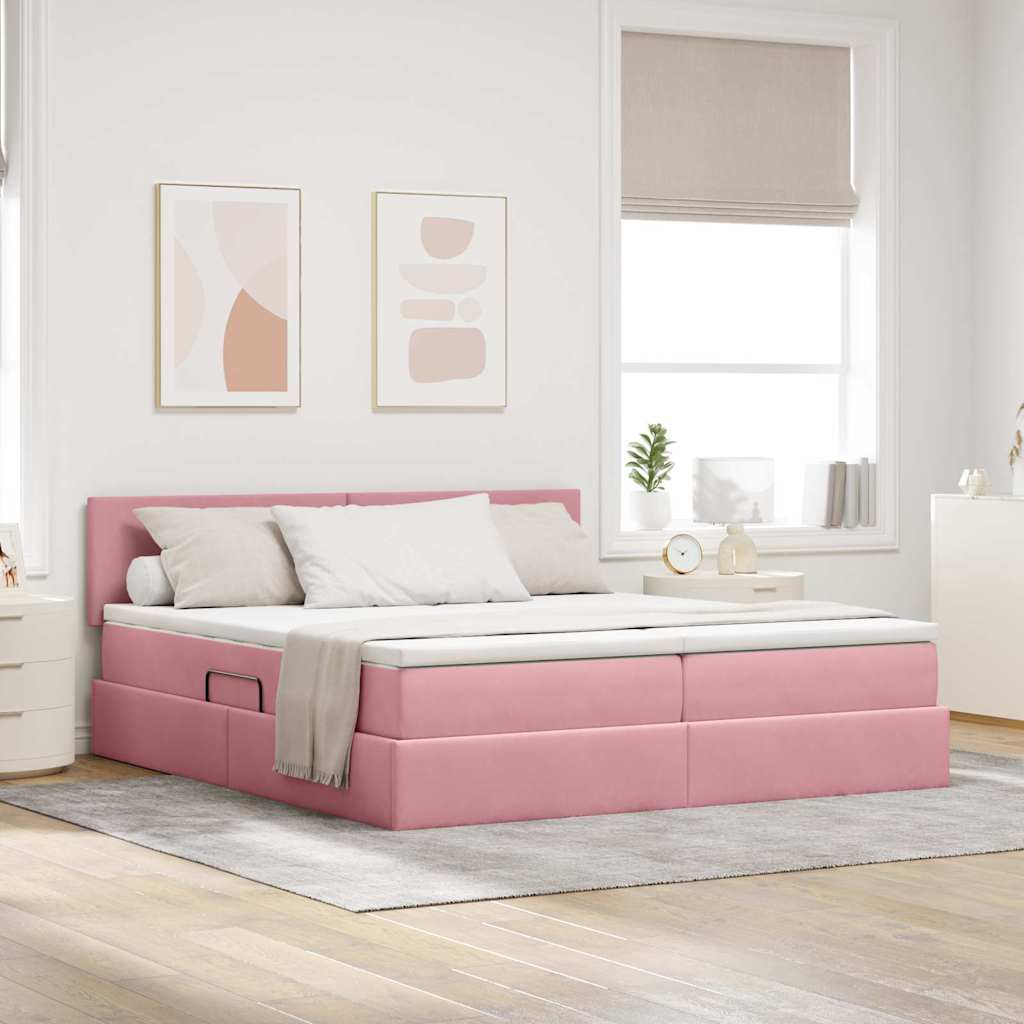 Letto con Contenitore con materasso Rosa 100 x 200 cm 3370972