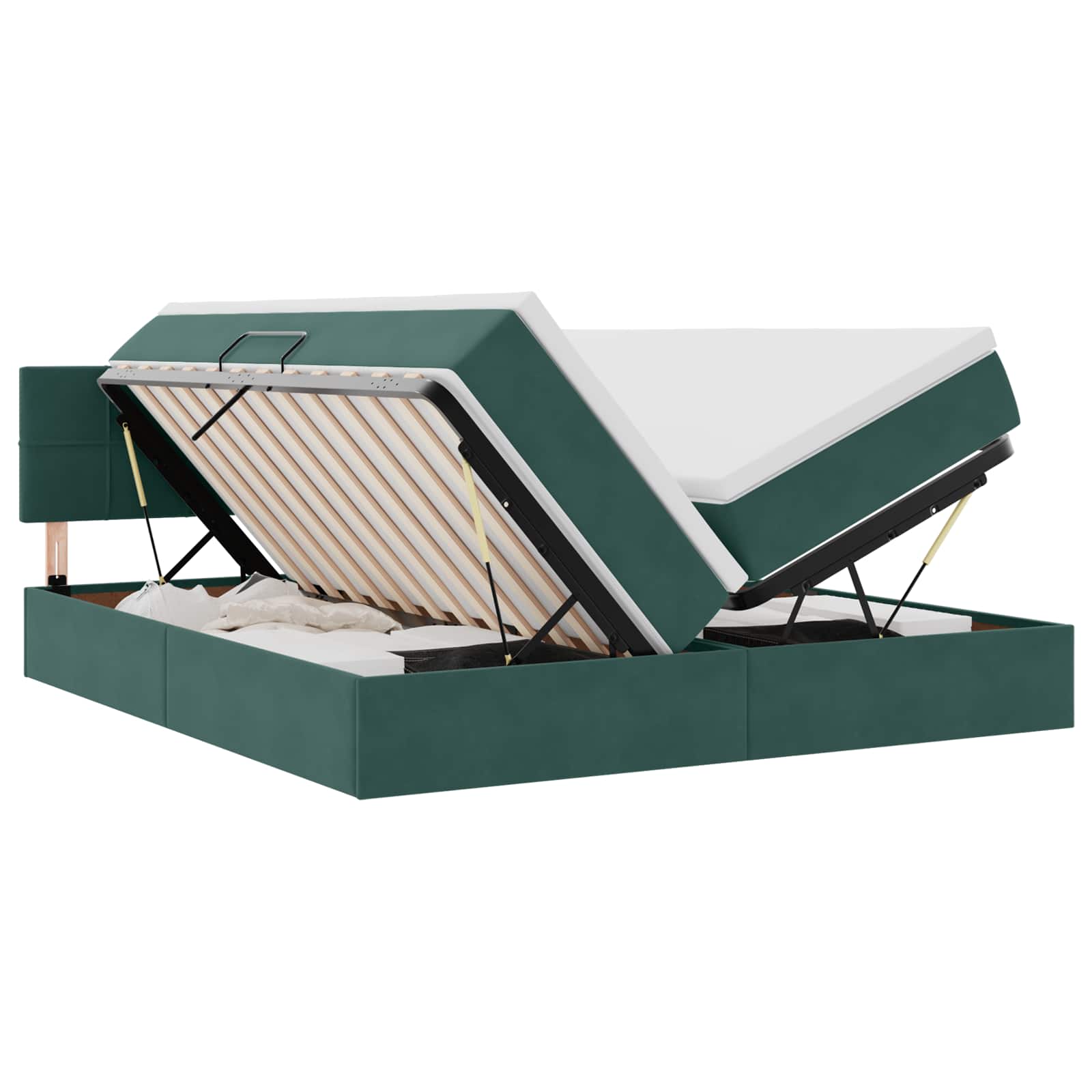 Letto con Contenitore con materasso Verde Scuro 90 x 200 cm 3370976