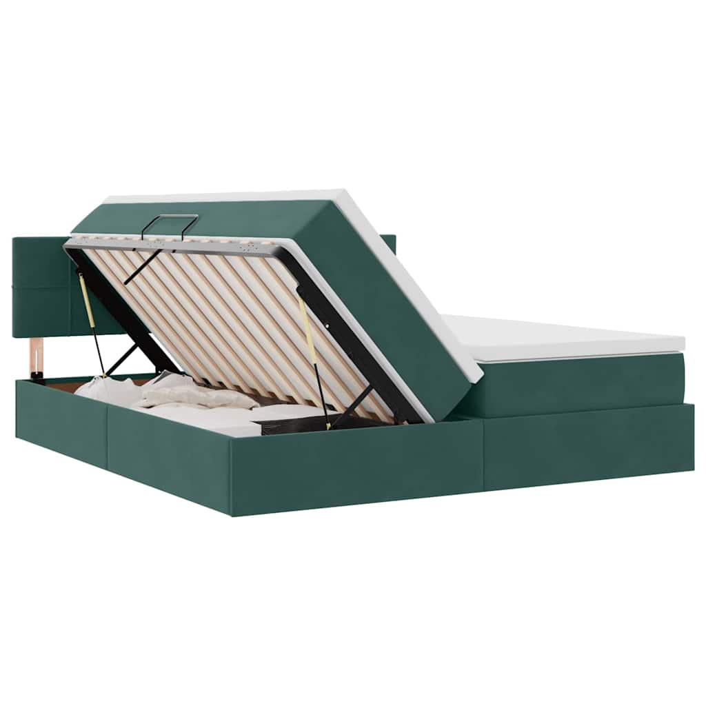 Letto con Contenitore con materasso Verde Scuro 90 x 200 cm 3370976
