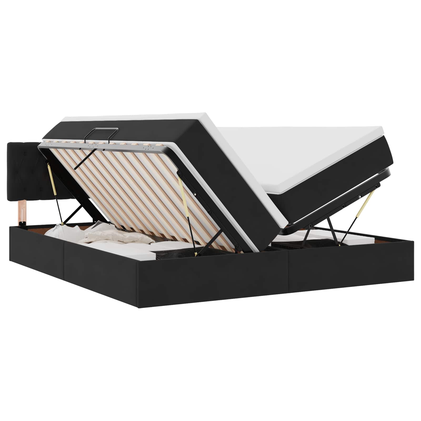 Letto con Contenitore con materasso Nero 90 x 200 cm 3370987