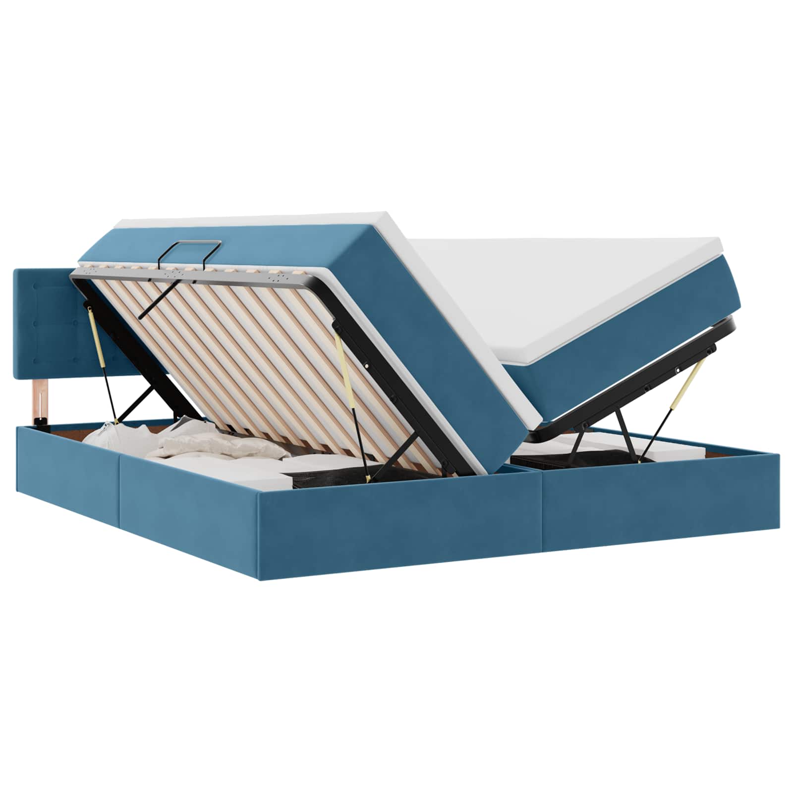 Letto con Contenitore con materasso Blu Scuro 90 x 200 cm 3371001