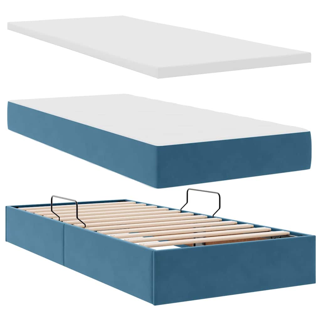 Letto con Contenitore con materasso Blu Scuro 90 x 200 cm 3371001