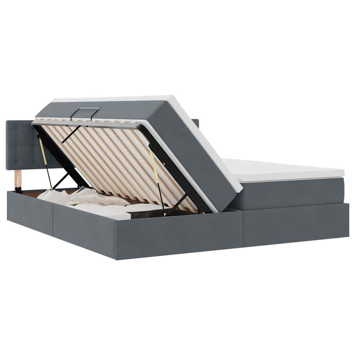 Letto con Contenitore con materasso Grigio scuro 100 x 200 cm 3371004