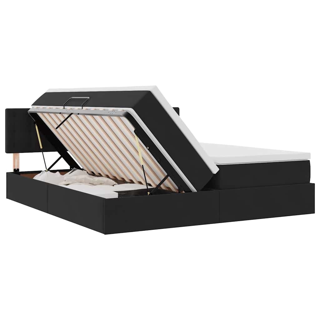 Letto con Contenitore con materasso Nero 100 x 200 cm 3371005