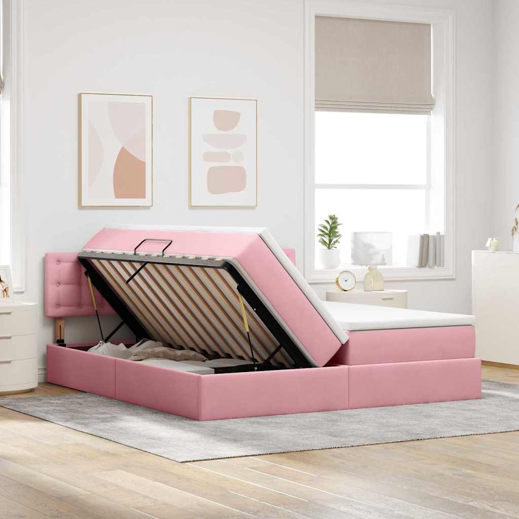 Letto con Contenitore con materasso Rosa 100 x 200 cm 3371008