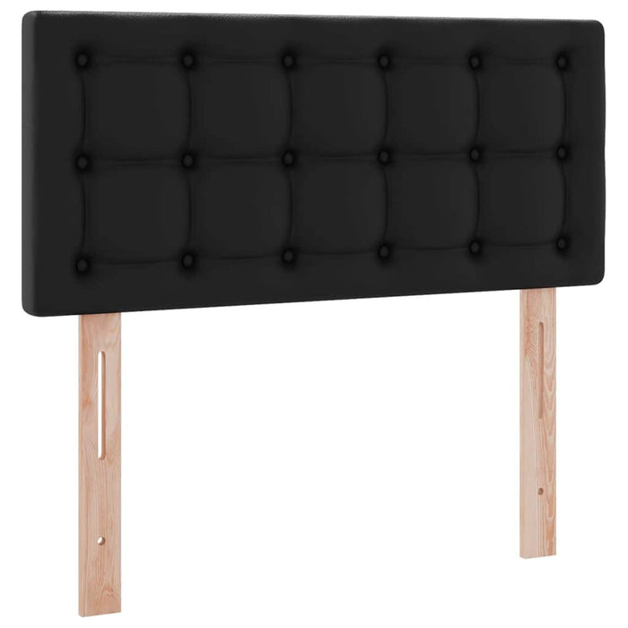 Letto con contenitore e LED Nero 90 x 190 cm Pelle Sintetica 3371009