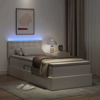 Letto con contenitore e LED con led Bianco Puro 90 x 200 cm 3371014