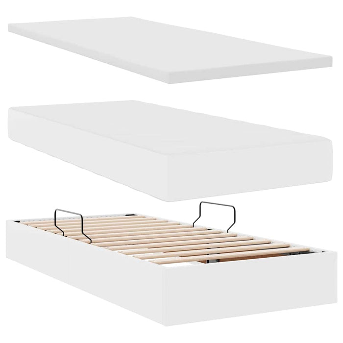 Letto con contenitore e LED con led Bianco Puro 90 x 200 cm 3371014