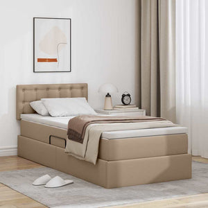 Letto con contenitore e LED con led Cappuccino 90 x 200 cm 3371016