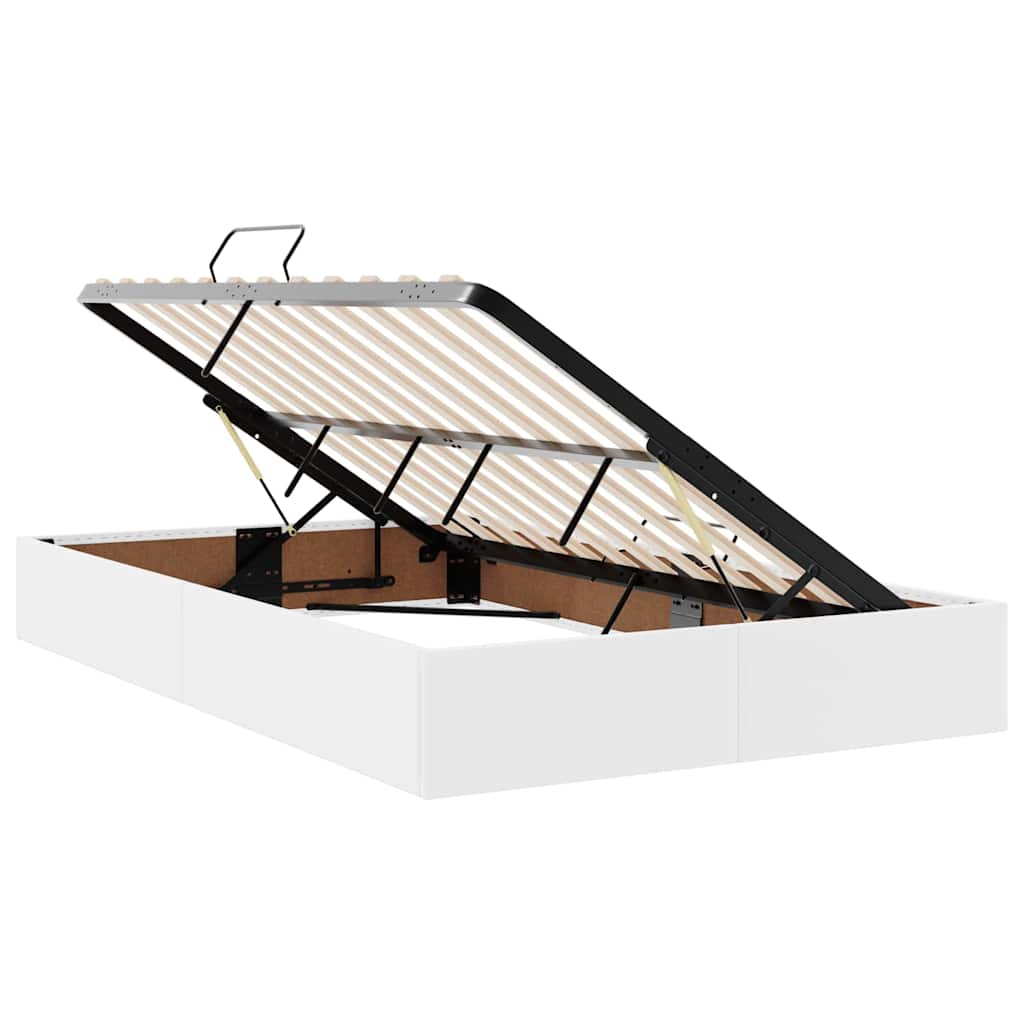 Letto con contenitore e LED Bianco 120 x 190 cm Pelle Sintetica 3371022