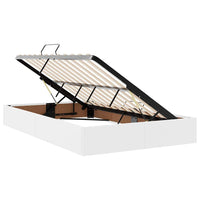 Letto con contenitore e LED Bianco 120 x 190 cm Pelle Sintetica 3371022