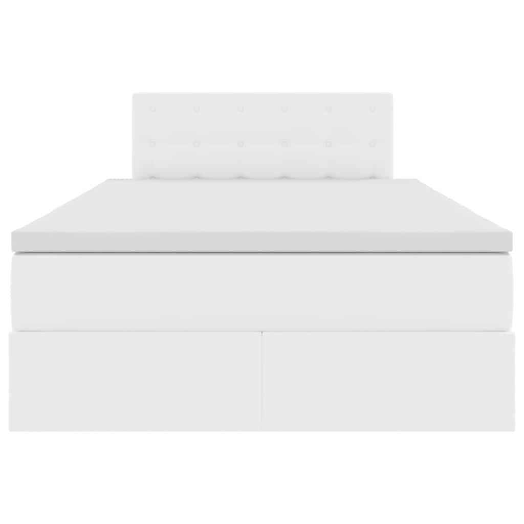 Letto con contenitore e LED Bianco 120 x 190 cm Pelle Sintetica 3371022