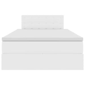 Letto con contenitore e LED Bianco 120 x 190 cm Pelle Sintetica 3371022