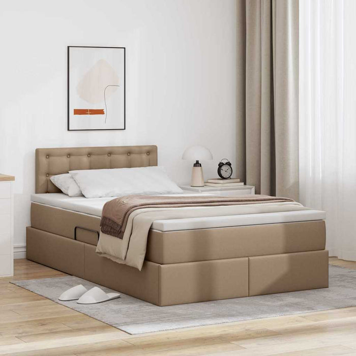 Letto con contenitore e LED Cappuccino 120 x 190 cm 3371024