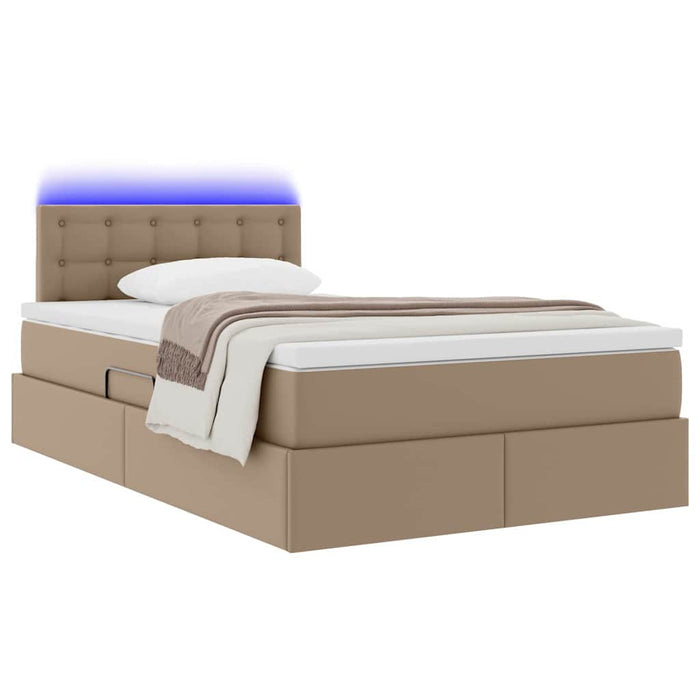 Letto con contenitore e LED Cappuccino 120 x 190 cm 3371024