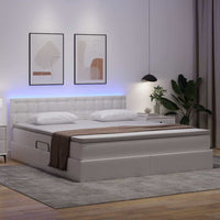 Letto con contenitore e LED Bianco Puro 160 x 200 cm 3371038