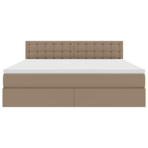 Letto con contenitore e LED con led Cappuccino 160 x 200 cm 3371040
