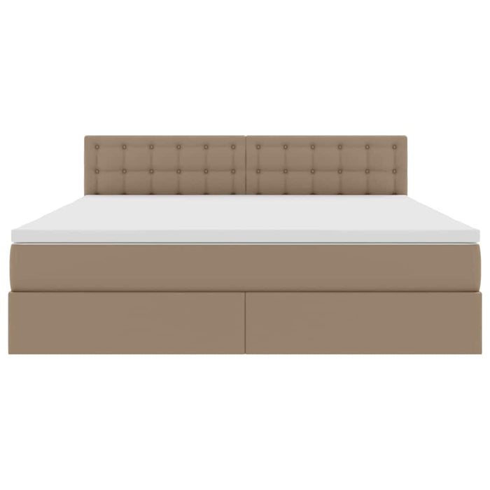 Letto con contenitore e LED con led Cappuccino 160 x 200 cm 3371040