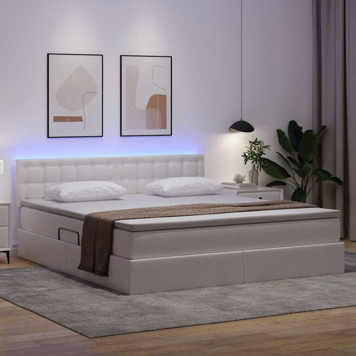 Letto con contenitore e LED Bianco Puro 180 x 200 cm 3371042