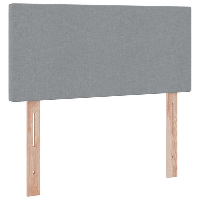 Letto con contenitore e LED Grigio chiaro 90 x 190 cm Tessuto 3371049